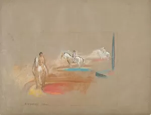 Arthur Davies Collection: Three Horsemen, 1896. Creator: Arthur Davies