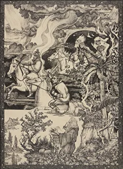 Revelations Prints: The Four Horsemen Of The Apocalypse, c1915-35. Creator: Hermann Wohler