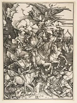 Starving Collection: Four Horsemen of the Apocalypse, ca. 1497 / 1498. Creator: Albrecht Durer