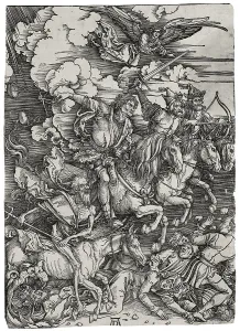 The Four Horsemen of the Apocalypse, ca 1498. Artist: Durer, Albrecht (1471-1528) The Four Horsemen of the Apocalypse, ca 1498. Artist: Durer, Albrecht (1471-1528)
