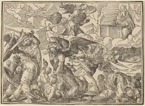 Revelations Prints: The Four Horsemen of the Apocalypse, published 1630. Creator: Christoph Maurer