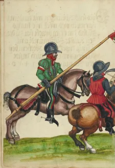 Sigismund Prints: Three Horsemen in Armor from the Time of Emperor Sigismund; Tournament Book