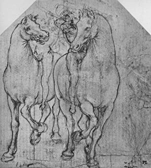 Bareback Rider Gallery: Two Horsemen, c1480 (1945). Artist: Leonardo da Vinci