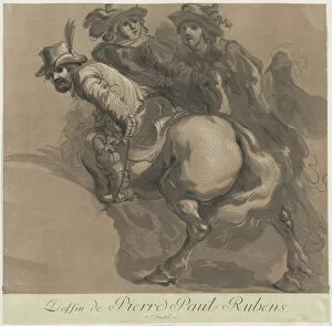 Horseman Collection: Three horsemen, ca. 1770-94. Creator: Maria Catharina Prestel