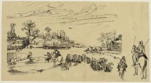 Horsemen and Fishermen, n. d. Creator: Rodolphe Bresdin