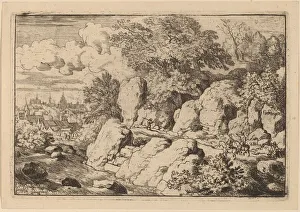 Aldret Van Everdingen Prints: Two Horsemen on a Rocky Path, probably c. 1645 / 1656. Creator: Allart van Everdingen