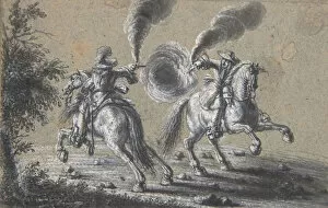 Two Horsemen Shooting at Each Other, 1600-1677. Creator: Heinrich Werdmuller