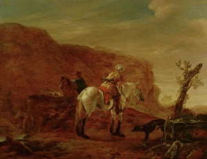 Hound Prints: Two Horsemen by a Stream. Creator: Pieter Cornelisz Verbeecq