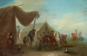 Horsemen Among the Tents, 17th century. Creator: Unknown