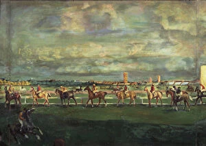 Images Dated 10th June 2013: Horseracing, 1911. Artist: Yakulov, Georgi Bogdanovich (1884-1928)
