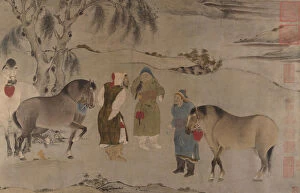 Hillside Collection: Six Horses, 13th-14th century. Creator: Unknown