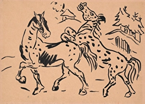 Behaviour Prints: Horses, 1935-1940. Creator: Arnold Peter Weisz-Kubincan