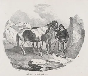 Gericault Theodore Prints: Horses of Auvergne, 1822. Creator: Theodore Gericault
