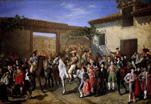 Images Dated 22nd May 2003: Horses Courtyard in the Old Bullfighting square of Madrid, 1853, oil on canvas