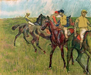 Anticipation Gallery: Horses with Jockeys, 1910. Artist: Edgar Degas