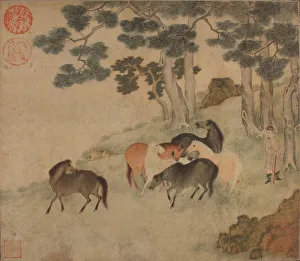 Album Lea Prints: Horses in Landscape with Attendant. Creator: Unknown