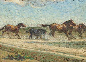 Kreuger Nils Prints: Horses at Large, 1905. Creator: Nils Kreuger