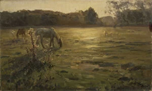 State Russian Museum Gallery: Horses on the meadow. Artist: Klodt, Nikolai Alexandrovich (1865-1918)