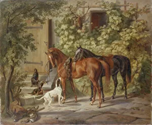 Images Dated 15th March 2011: Horses at the Porch, 1843