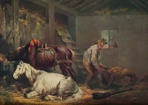 Horses in a Stable, 1791. Artist: George Morland