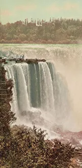 Photochrom Print Prints: Horseshoe Falls from Goat Island, Niagara, ca 1900. Creator: Unknown