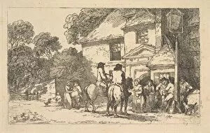 Rowlandson Collection: The Three Horseshoes, a Roadside Inn, December 18, 1787. Creator: Thomas Rowlandson
