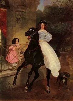 Vladimir Gallery: The Horsewoman, 1832, (1965). Creator: Karl Briullov