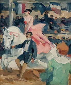 Circus Prints: Horsewoman, 1919. Creator: Gosta von Hennigs