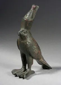 7th Century Bc Prints: Horus Falcon Figurine, Late Period-Ptolemaic Period (711-30 BCE). Creator: Unknown