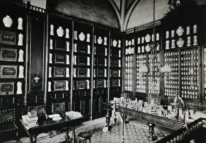 Storage Prints: Hospital de la Santa Cruz, Barcelona: the pharmacy, c1900. Creator: Unknown