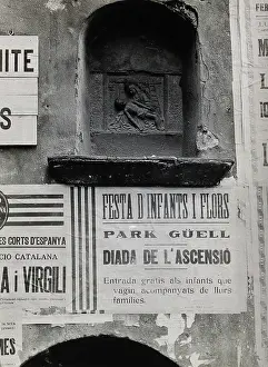 Hospital de la Santa Cruz, Barcelona: a stone relief, carved... c1900s.. Creator: Unknown