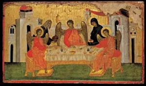 The Hospitality of Abraham (Old Testament Trinity), ca 1380. Artist: Byzantine icon