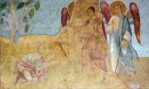 The Hospitality of Abraham (Old Testament Trinity). Artist: Ancient Russian frescos