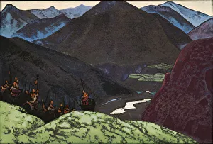 Tempera On Canvas Collection: The Host of Gesar Khan, 1931