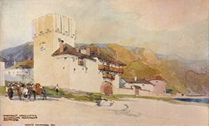 Bulgarian Collection: Hostel of the Bulgarian Monastery, Zograph, c19th century. Artist: Georges Kossiakoff