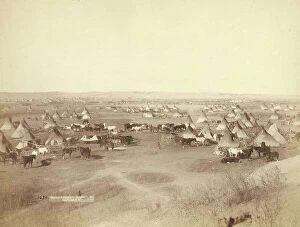 Distance Collection: Hostile Indian camp, 1891. Creator: John C. H. Grabill