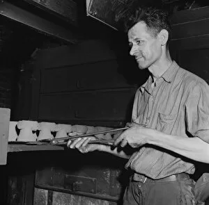 Knife Gallery: Hot cores to be used by the U.S. Army to make molds for meat... New Britain, Connecticut, 1943