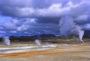 Sulphur Prints: Hot springs at Namaskard near Myvatn, Iceland, 20th century. Artist: CM Dixon