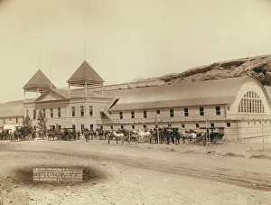 Grabill Prints: Hot Springs, SD Exterior view of largest plunge bath house in US on FE and MV R'y