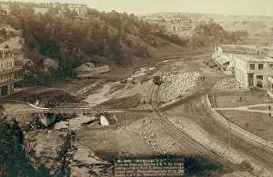 Hot Springs, SD From the Fremont, Elkhorn and MV Ry bridge looking north to Fred... 1891. Creator: John C. H. Grabill