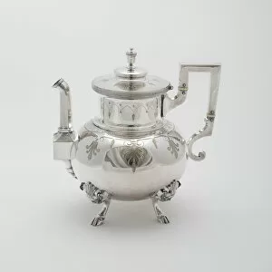 Angular Collection: Hot Water Kettle, part of Tea and Coffee Set, 1878. Creator: Rogers Smith and Company