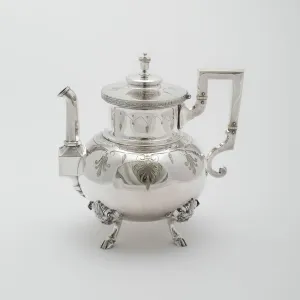 Hot Water Kettle, part of Tea and Coffee Set, 1878. Creator: Rogers Smith and Company Hot Water Kettle, part of Tea and Coffee Set, 1878. Creator: Rogers Smith and Company