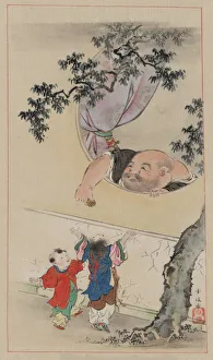 Seven Lucky Gods Prints: Hotei, 1878. Artist: Hasegawa, Settei (1819-1882)