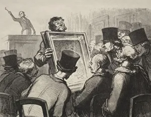 Honoredaumier French Prints: Hotel Bouillon: Picture Enthusiasts. Creator: Honore Daumier (French, 1808-1879)