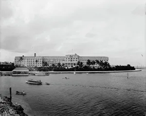 Henry M Flagler Prints: Hotel Royal Palm from the bay, Miami, Fla. between 1880 and 1901. Creator: Unknown