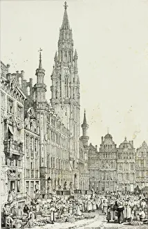 Brussels Belgium Prints: Hotel de Ville, Brussells, 1833. Creator: Samuel Prout