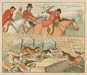 Foxhound Collection: As the hounds come into view, c1883. Creator: Randolph Caldecott