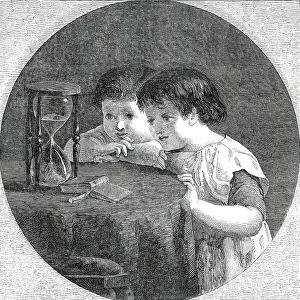 Hour Glass Prints: The Hour-Glass - painted by H. Le Jeune, 1850. Creator: Unknown