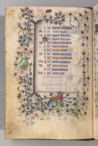 Hours of Charles the Noble, King of Navarre (1361-1425): fol. 2v, February, c. 1405