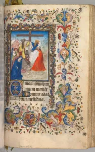 Hours of Charles the Noble, King of Navarre (1361-1425): fol. 192r, Descent from the Cross, c